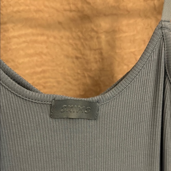 Skims Blue Ribbed Tank Dress the long slip dress - Picture 3 of 3